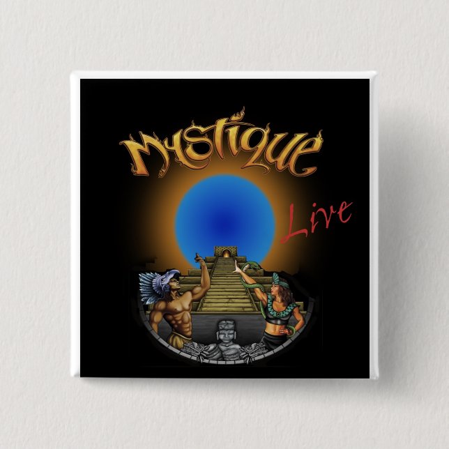 Mystique Band Logo Square Button (Front)
