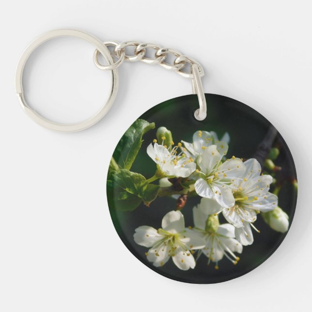 Mystique Dark Botanical Plum Blossom Keyring (Front)