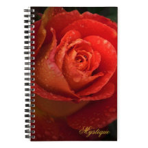 Mystique Dark Botanical Red Orange Rose Journal
