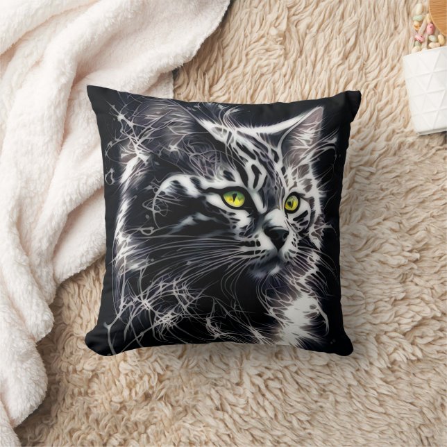Mystique Feline Throw Pillow (Blanket)