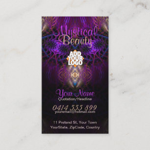 Mystique Fractal Art Purple Carte de visite Or