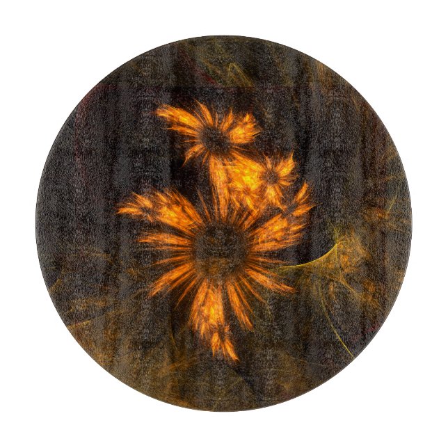 Mystique Garden Abstract Art Circle Cutting Board (Front)