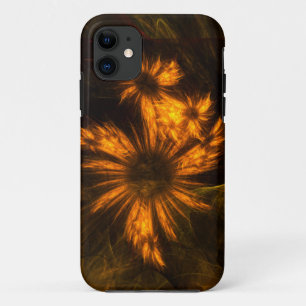 Mystique Garden Golden Abstract Fractal Art iPhone 11 Case