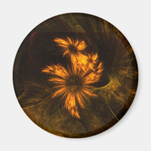 Mystique Jardin Art Abstrait Magnet rond