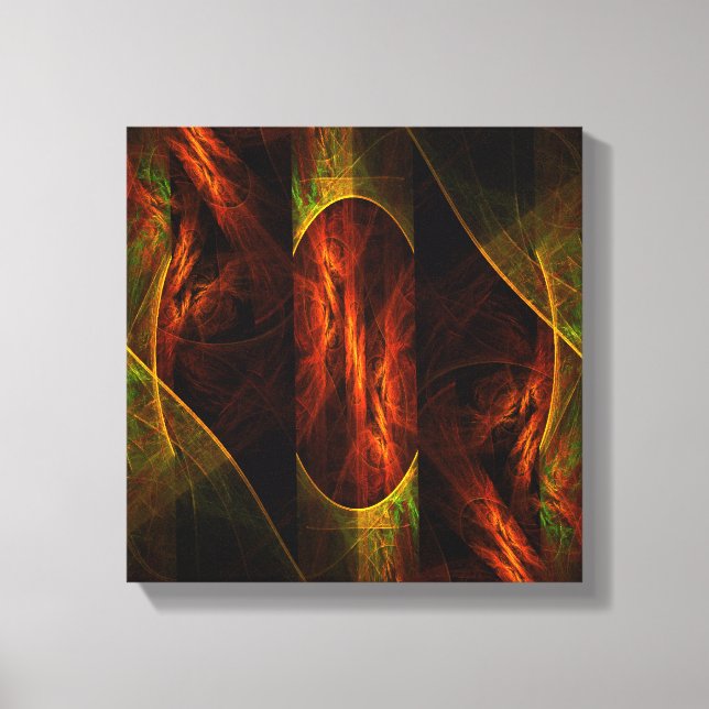 Mystique Jungle Abstract Art Black and White Canvas Print (Front)