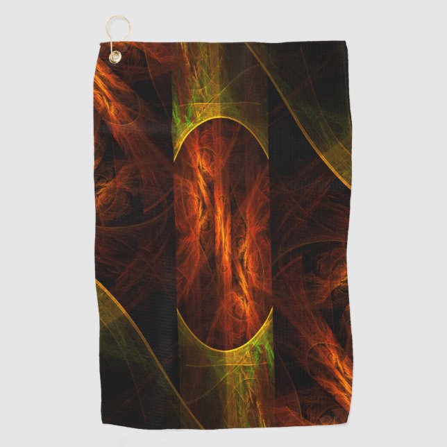 Mystique Jungle Abstract Art Golf Towel (Front)