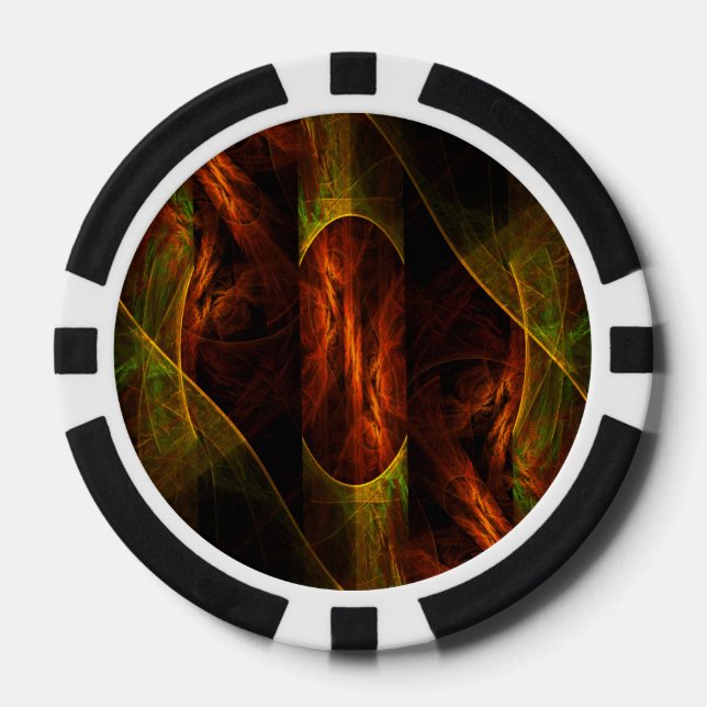 Mystique Jungle Abstract Art Poker Chips (Front)