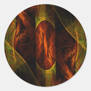 Mystique Jungle Abstract Art Round Sticker