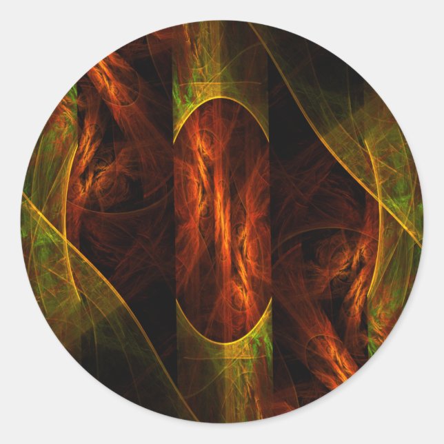 Mystique Jungle Abstract Art Round Sticker (Front)