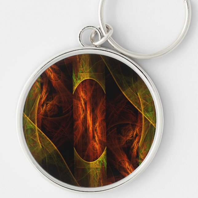 Mystique Jungle Abstract Art Small Keychain (Front)