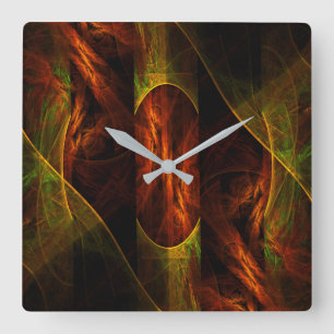 Mystique Jungle Abstract Art Square Square Wall Clock