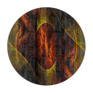 Mystique Jungle Modern Abstract Fractal Art Cutting Board