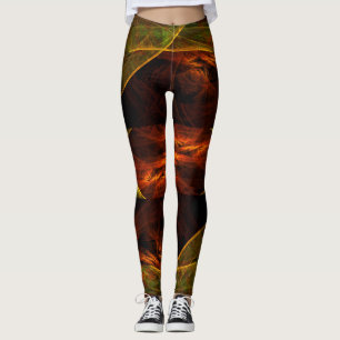 Mystique Jungle Modern Abstract Fractal Art Leggings