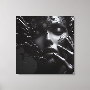 Mystique of Shadows: A Dance of Light and Dark Canvas Print
