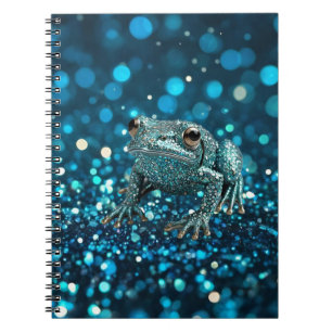 Mystique of the Blue Dimentee Frog On Blue Bokeh Notebook