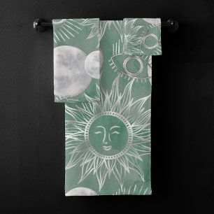 Mystique solaire   Dusty Green Silver Moon Stars S