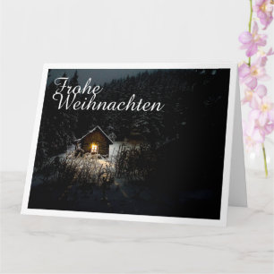 Mystische Hütte im tiefen Wald, Weihnachten Card
