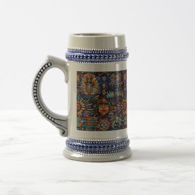 Mythic Blue "Pre-Columbian Tapestry" 650ml Stein (Left)