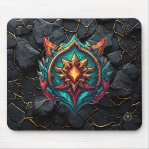 Mythic Dragon Crest Gamer Emblem Mouse Pad