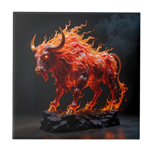 Mythic Fire Bull Tile (Front)