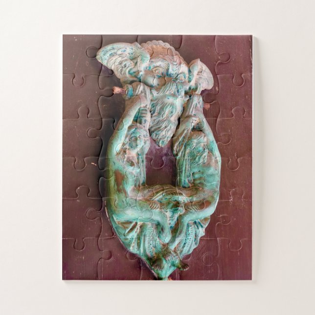 Mythic Guardian | Verdigris Door Knocker Jigsaw Puzzle (Vertical)