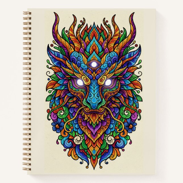 Mythic Prism Guardian Mask Zentangle Journal (Front)