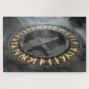 Mythic Rune Circle Jigsaw Puzzle