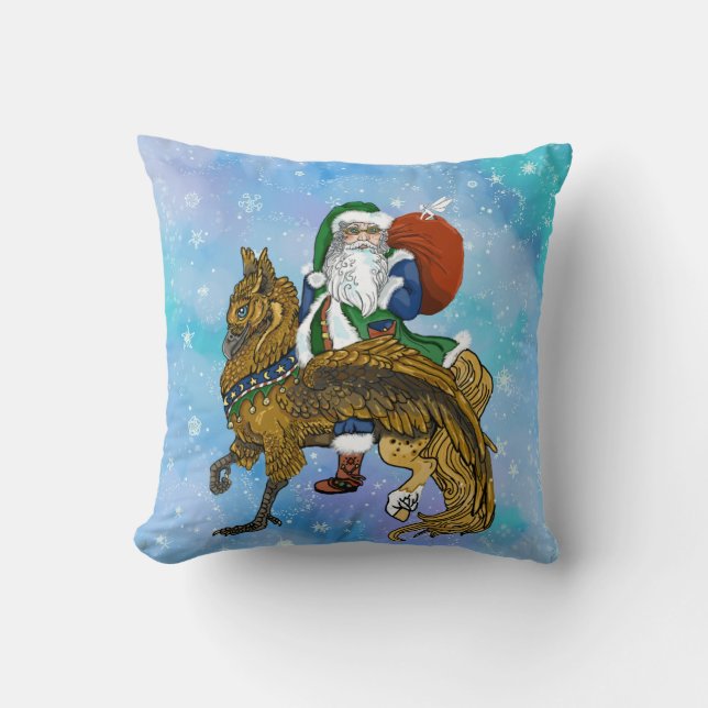 Mythic Santa Throw Pillow (Front)