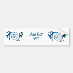 Mythical Animal Blue Dragons Custom Bumper Sticker