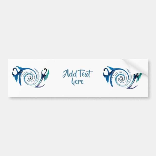 Mythical Animal Blue Dragons Custom Bumper Sticker (Front)