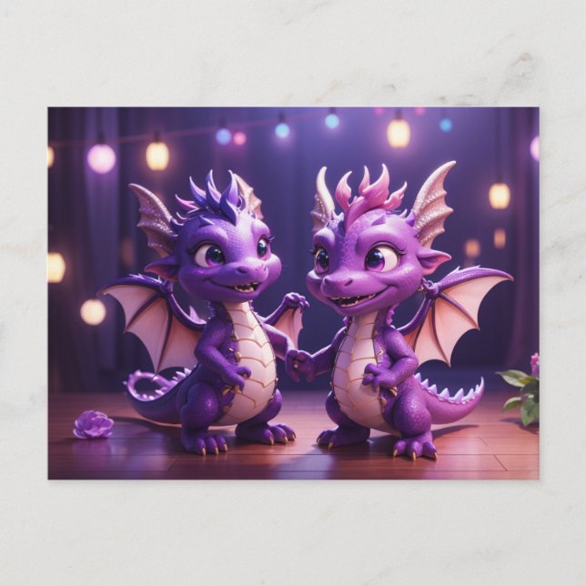 *~* Mythical AP48 PHOTO Invite Dragon Dino Disco Postcard (Front)