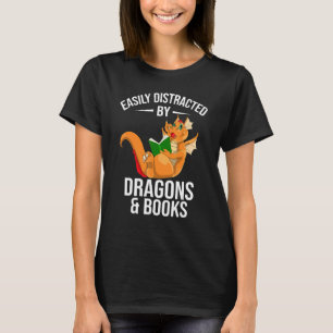 Mythical Creature Book Reading Fantasy Book Drago T-Shirt