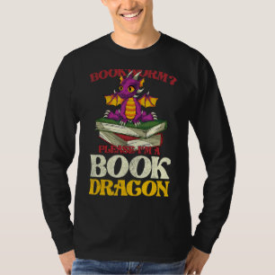 Mythical Creature Bookworm Reading Book Dragon T-Shirt