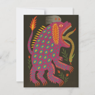 Mythical Creature Folk Art Print Postcard