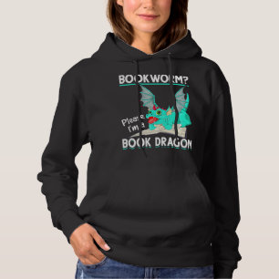 Mythical Creature Reading Bookworm Book Dragon Hoodie