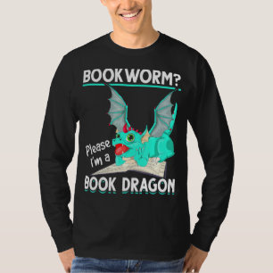 Mythical Creature Reading Bookworm Book Dragon T-Shirt