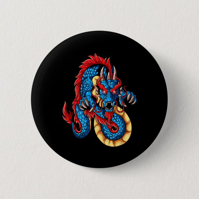 Mythical Creatures China New Year Chinese New Year 2 Inch Round Button (Front)