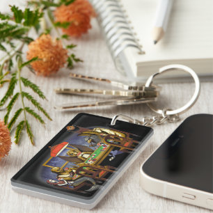 Mythical Creatures Playing Poker Keychain