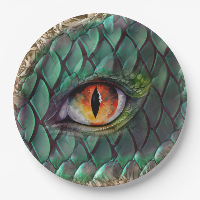 Mythical Dragon Eye Fantasy Paper Plate (Front)