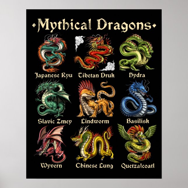 Mythical Dragons Poster (Front)