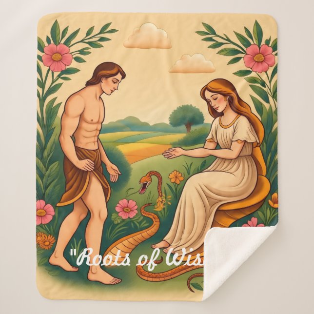 "Mythical Eden Bloom" Sherpa Blanket (Front)