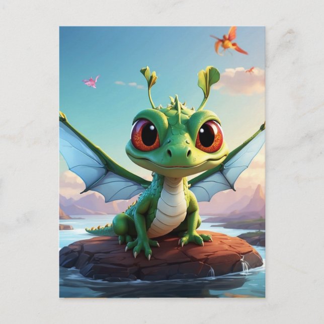 *~* Mythical Fantasy AP48 Kids Dragonfly Cartoon Postcard (Front)