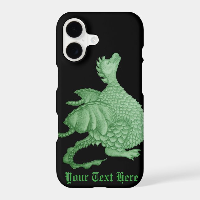mythical fantasy creature cute green dragon (Back)