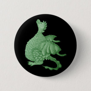 mythical fantasy creature cute green dragon 2 inch round button