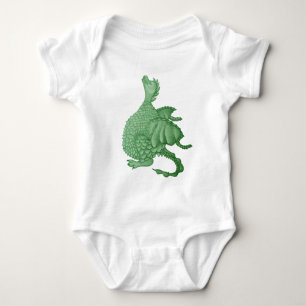 mythical fantasy creature cute green dragon baby bodysuit
