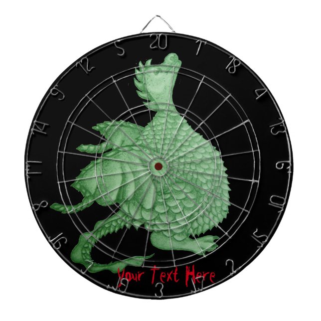 mythical fantasy creature cute green dragon dartboard (Front)