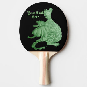 mythical fantasy creature cute green dragon ping pong paddle