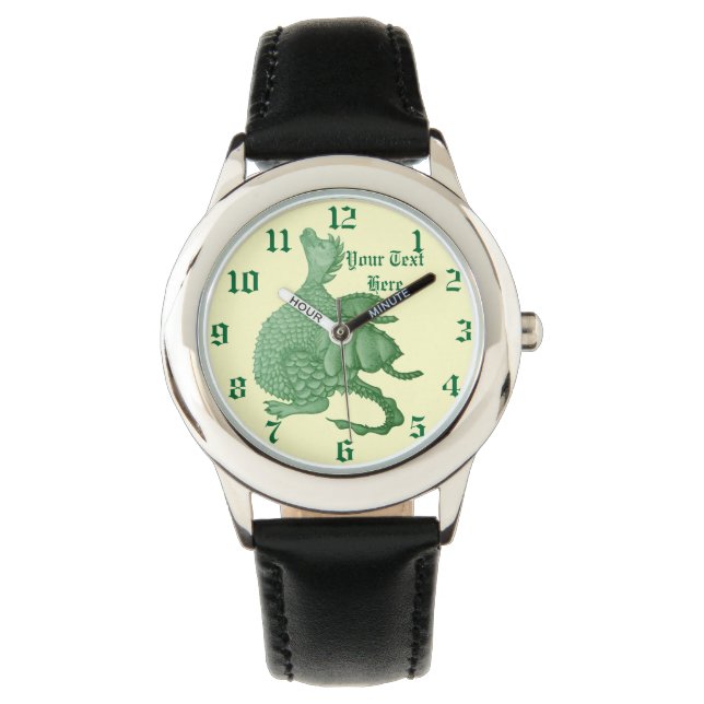 mythical fantasy creature cute green dragon watch (Front)