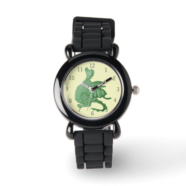 mythical fantasy creature cute green dragon watch (Front)