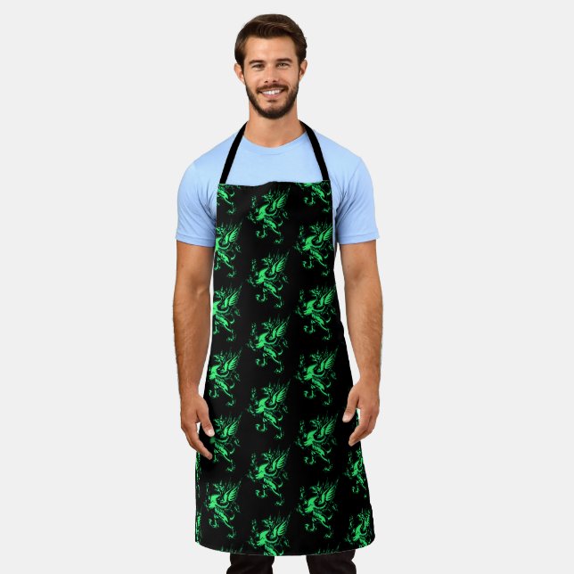 Mythical Fantasy Green Griffin Apron (Worn)